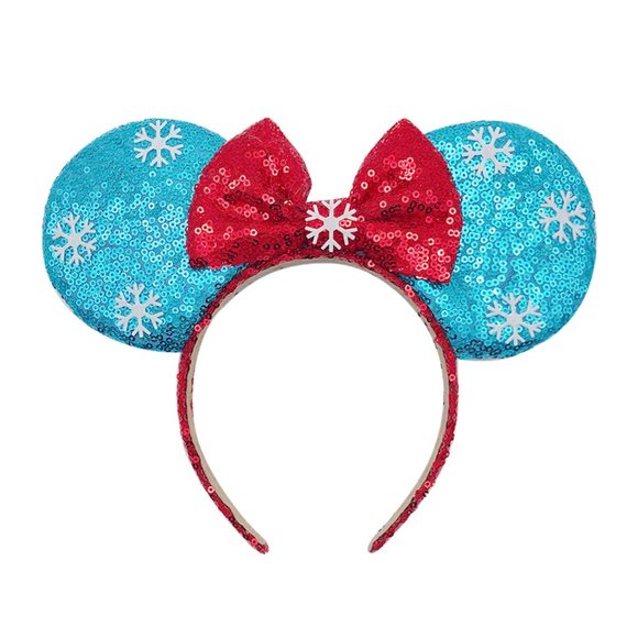 Disney Accessories - Disney Minnie Red Sequined Snowflake Headband